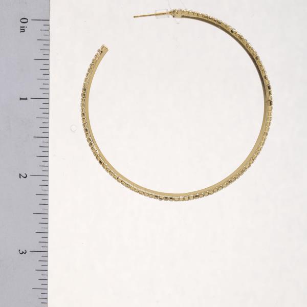 SODAJO RHINESTONE EDGE GOLD FILLED OPEN HOOP EARRING