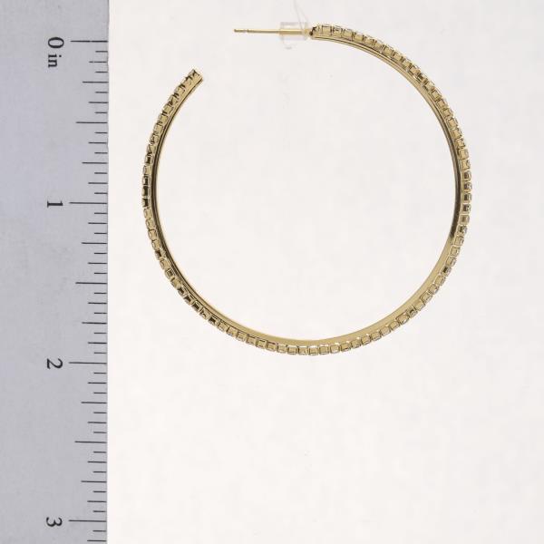 SODAJO RHINESTONE EDGE GOLD FILLED OPEN HOOP EARRING