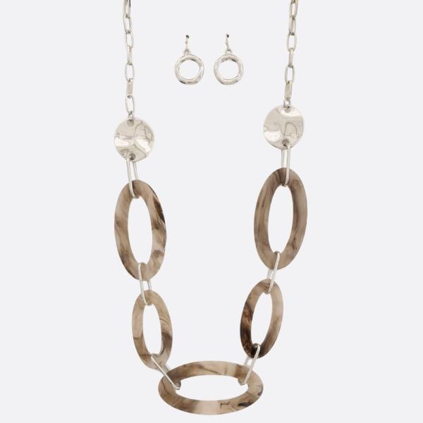 ACETATE OVAL LINK NECKLACE
