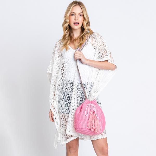 (ONLINE ONLY) SOLID BUCKET BAG WITH AZTEC STRAP