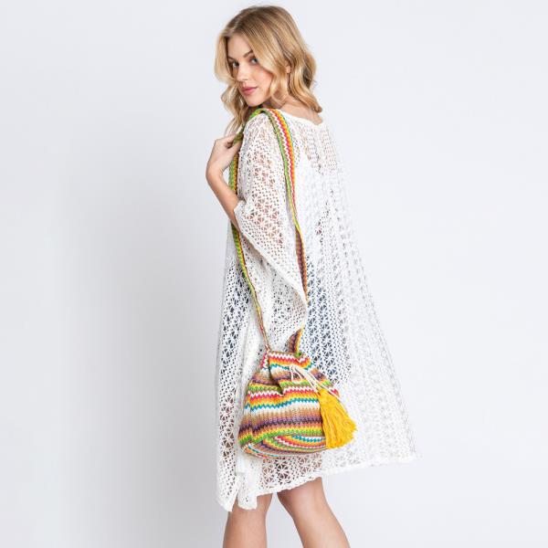 (ONLINE ONLY) MULTI COLOR STRIPED BUCKET BAG