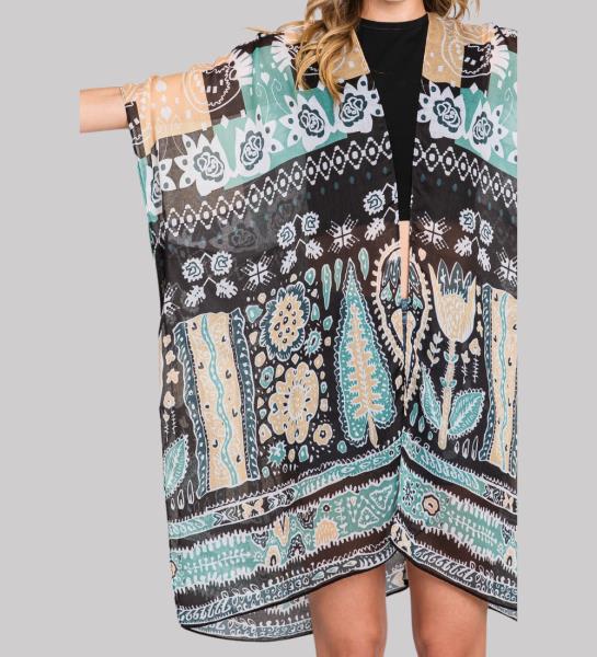 (ONLINE ONLY) GEOMETRIC BOHO PRINT KIMONO