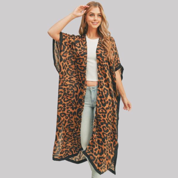 (ONLINE ONLY) LEOPARD PRINT OPEN FRONT LONG KIMONO