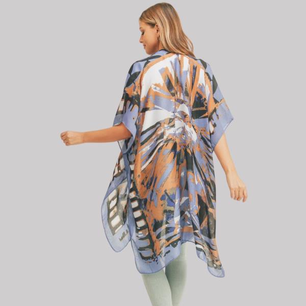 (ONLINE ONLY) OMBREE FRONT AND GEOMETRIC BACK PRINT KIMONO