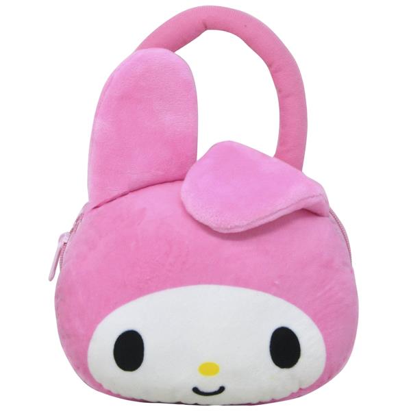 HELLO KITTY MY MELODY PLUSH HEAD SHAPED PLUSH HAND BAG