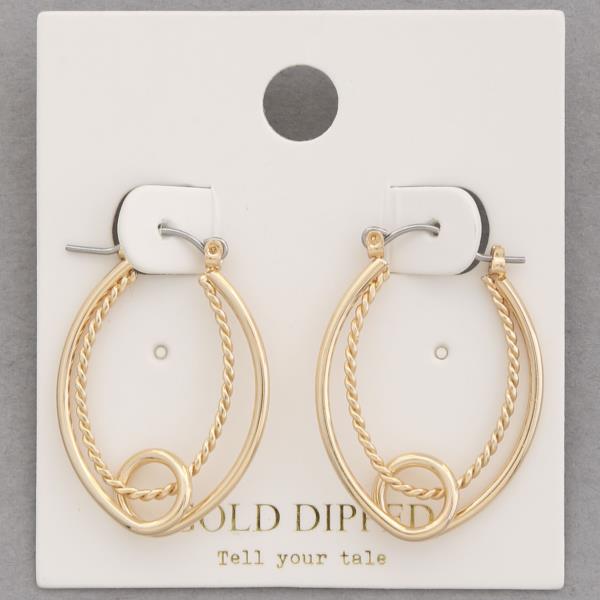 DOUBLE OVAL GOLD DIPPED EARRING