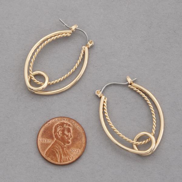 DOUBLE OVAL GOLD DIPPED EARRING