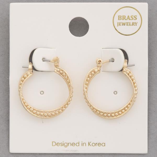 BALL BEAD TRIPLE HOOP METAL EARRING