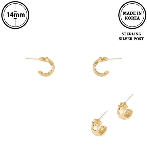 METAL C HOOP EARRING