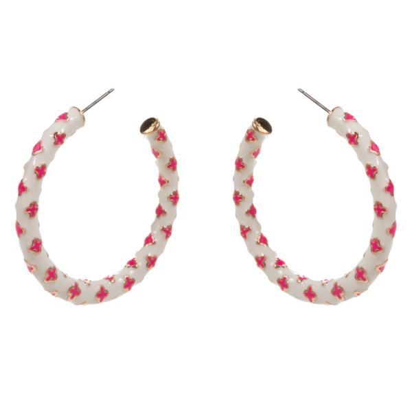 CLOVER PATTERN COLOR-ENAMEL HYPOALLERGENIC EARRING