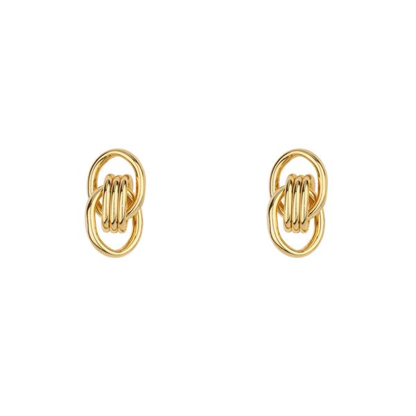 METAL OVAL LINK POST EARRING