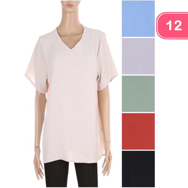 V-NECK SHORT SLEEVE TOP (12 UNITS)