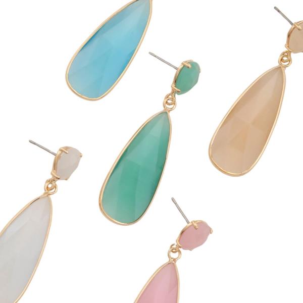 LONG TEARDROP LINK DANGLE EARRING