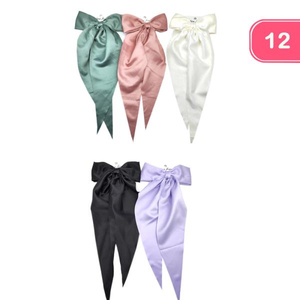 RIBBON HAIR BOW PIN (12 UNITS)