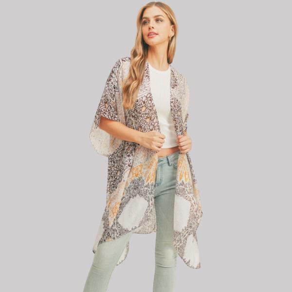 (ONLINE ONLY) ALLOVER MIXED PRINT KIMONO