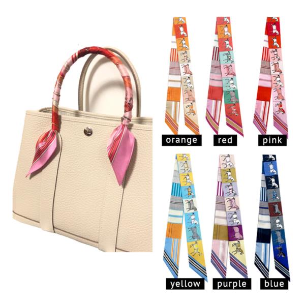 MULTICOLOR PRINTED TWILLY SCARF ACCESSORY FOR HANDBAG HANDLES