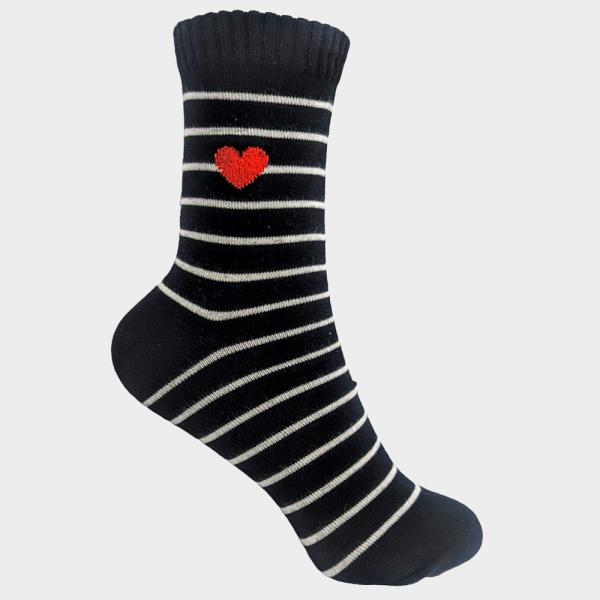 STRIPES HEART ANKLE SOCKS