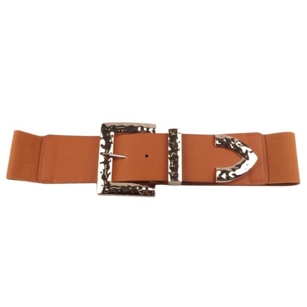 TEXTURED BUCKLE ELASTIC BELT