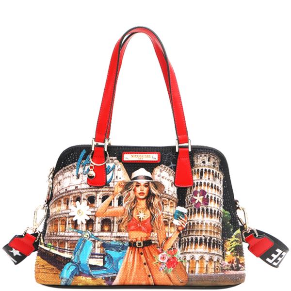 NICOLE LEE MARTHA TRAVELS ITALY DOME SATCHEL