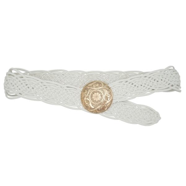 BOHEMIAN EMBOSSED DISC BUCKLE BRAID BELT