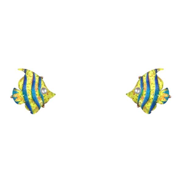 GLITTER FISH STUD EARRING