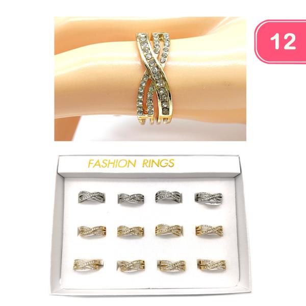 INFINITY RHINESTONE RING (12 UNITS)