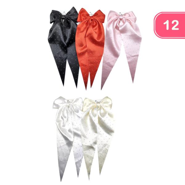 RIBBON HAIR BOW PIN (12 UNITS)