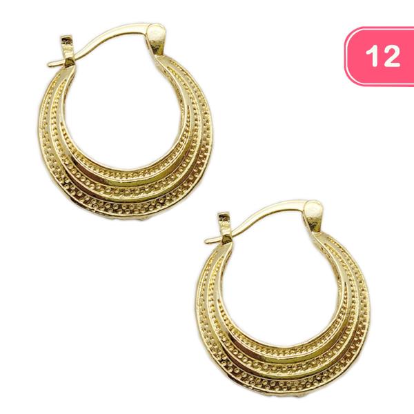 GOLD FILIGREE HOOP EARRINGS (12 UNITS)