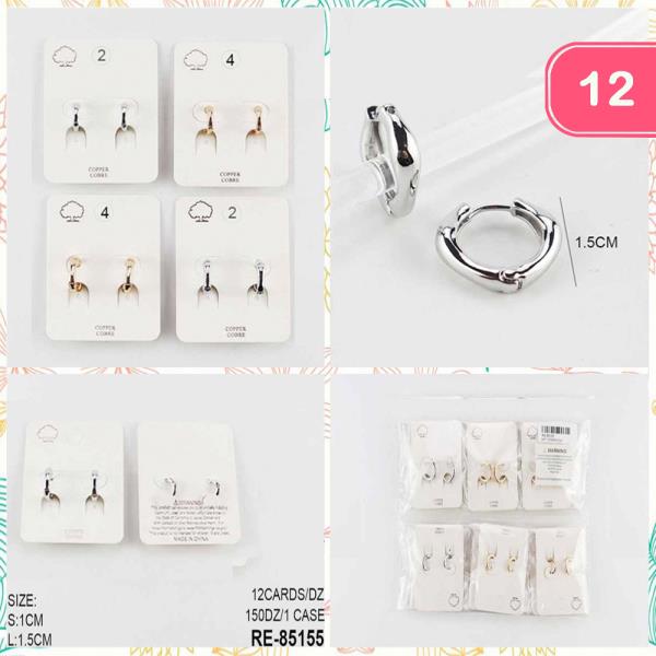 METAL HUGGIE HOOP EARRINGS (12 UNITS)