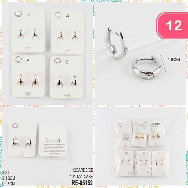 METAL HUGGIE HOOP EARRINGS (12 UNITS)