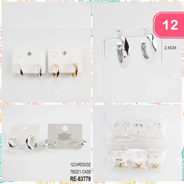 METAL HOOP EARRINGS (12 UNITS)