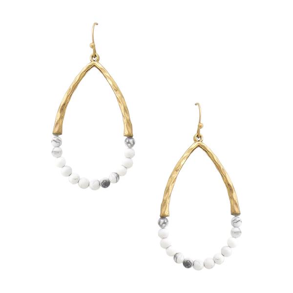 BEADED TEARDROP DANGLE EARRING