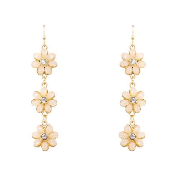 TRIPLE FLOWER DANGLE EARRING