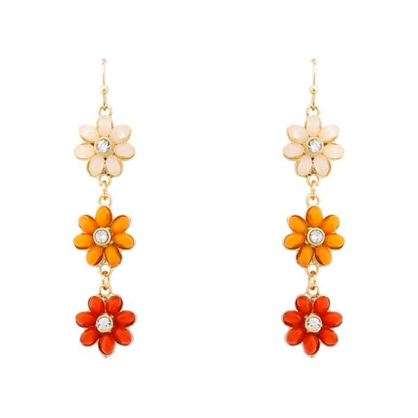 TRIPLE FLOWER DANGLE EARRING