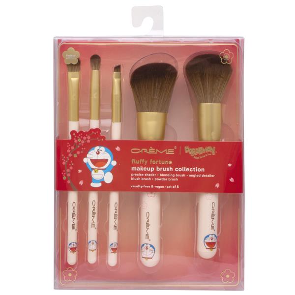 THE CREME SHOP DORAEMON FLUFFY FORTUNE MAKEUP BRUSH COLLECTION SET OF 5