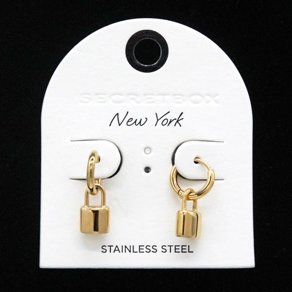 SECRET BOX LOCK STAINLESS STEEL EARRING