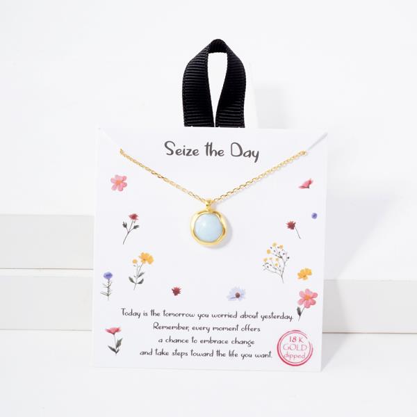 18K GOLD RHODIUM DIPPED SEIZE THE DAY NECKLACE