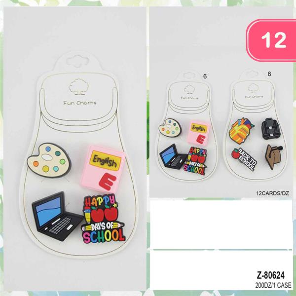 SCHOOL THEME FUN SHOES CHARMS (12 UNITS)