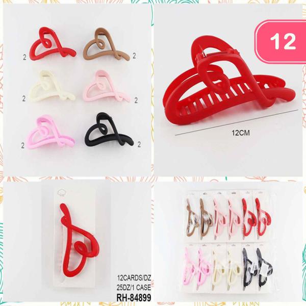 HEART HAIR CLAW JAW CLIP (12 UNITS)