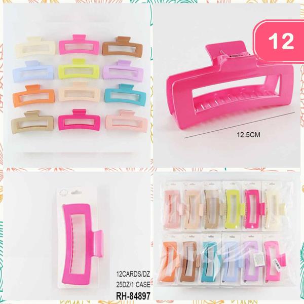 RECTANGLE HAIR CLAW JAW CLIP (12 UNITS)