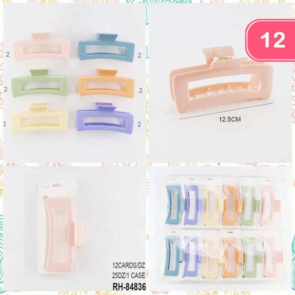 RECTANGLE HAIR CLAW JAW CLIP (12 UNITS)