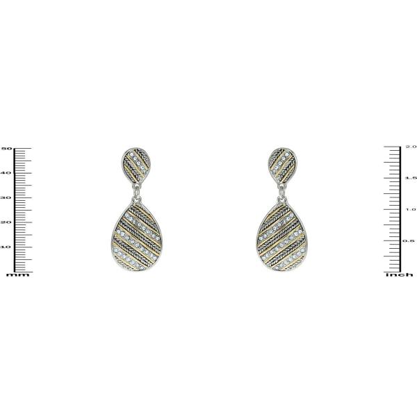 TWO TONE TEARDROP DANGLE EARRING