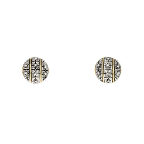 TWO TONE ROUND EARRING