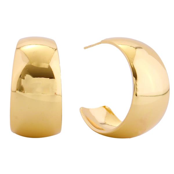 14K GOLD/WHITE GOLD DIPPED BOLD CHUNKY HOOP EARRINGS