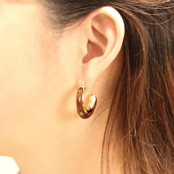 14K GOLD/WHITE GOLD DIPPED THIN RESIN POST EARRINGS