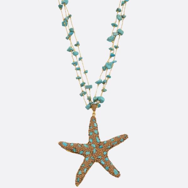 STARFISH PENDANT BEADED NECKLACE