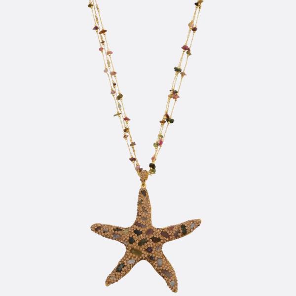 STARFISH PENDANT BEADED NECKLACE