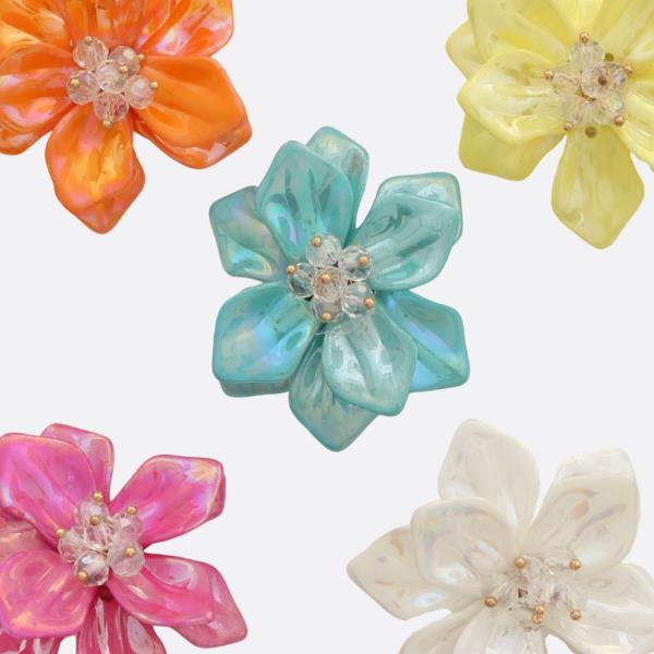 IRIDESCENT FLOWER EARRING