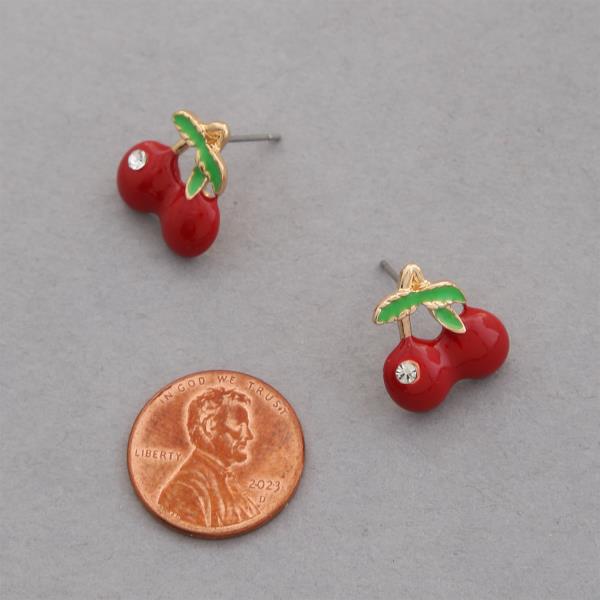 CHERRY STUD EARRING