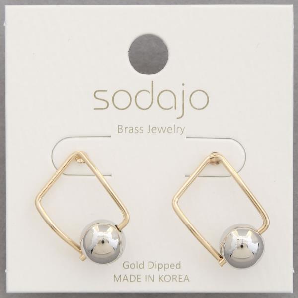 SODAJO TWO TONE GOLD DIPPED EARRING